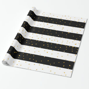 Papier Cadeau Les parties scintillantes noires de faux d'or