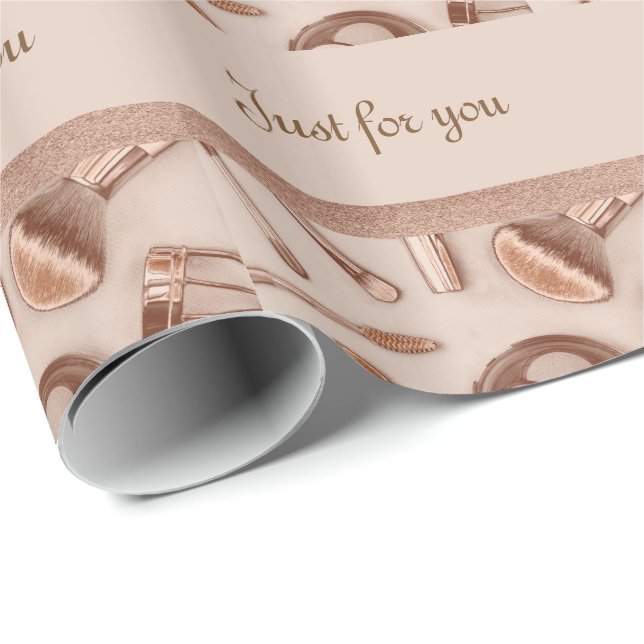 Papier Cadeau Les parties scintillantes roses d'or composent (Coin rond)