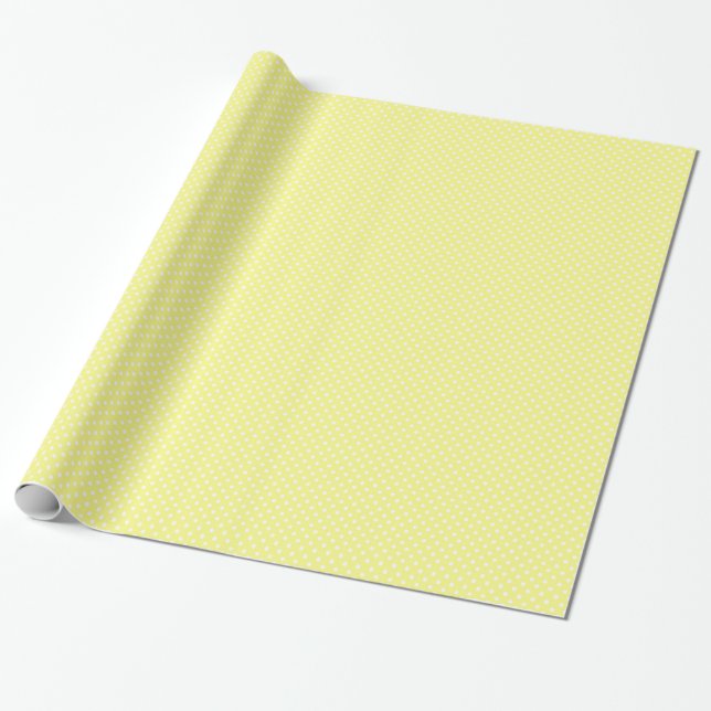 Papier Cadeau Les Patters de Yellow et de White Polka (Déroulé)
