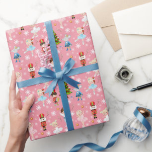 Papier Cadeau Les personnages Casse-Noisette Pink hiver Noël