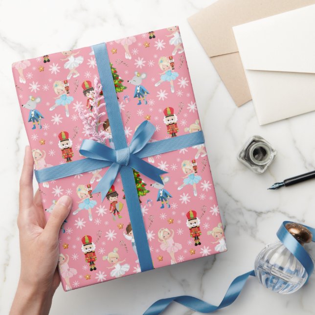 Papier Cadeau Les personnages Casse-Noisette Pink hiver Noël (Cadeaux)