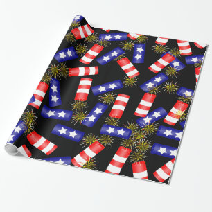 Papier Cadeau Les pétards pour 4 juillet