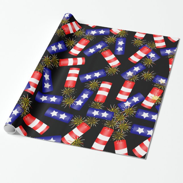 Papier Cadeau Les pétards pour 4 juillet (Déroulé)