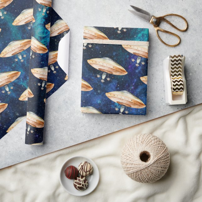 Papier Cadeau Les planètes spatiales Boy Premier Enveloppement A (Artisanat)