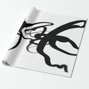 Papier Cadeau Les Plongeurs : Noir et Blanc Abstrait
