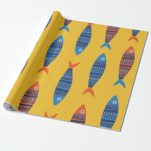Papier Cadeau Les poissons brillants sont des motifs sans soudur
