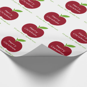 Papier Cadeau Les pommes personnalisées du professeur rouge et