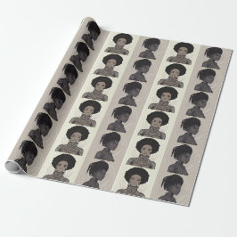 Papier Cadeau Les reines afrofuturistes monochromes