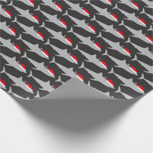 Papier Cadeau Les requins de Noël à Santa Hats amusants