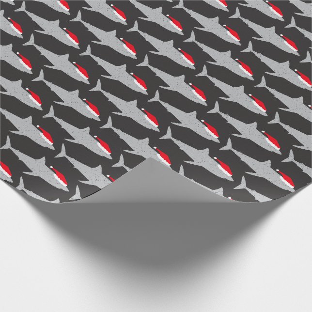 Papier Cadeau Les requins de Noël à Santa Hats Drôle Drôle (Coin)
