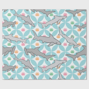 Papier Cadeau Les requins nager au milieu du siècle actuel