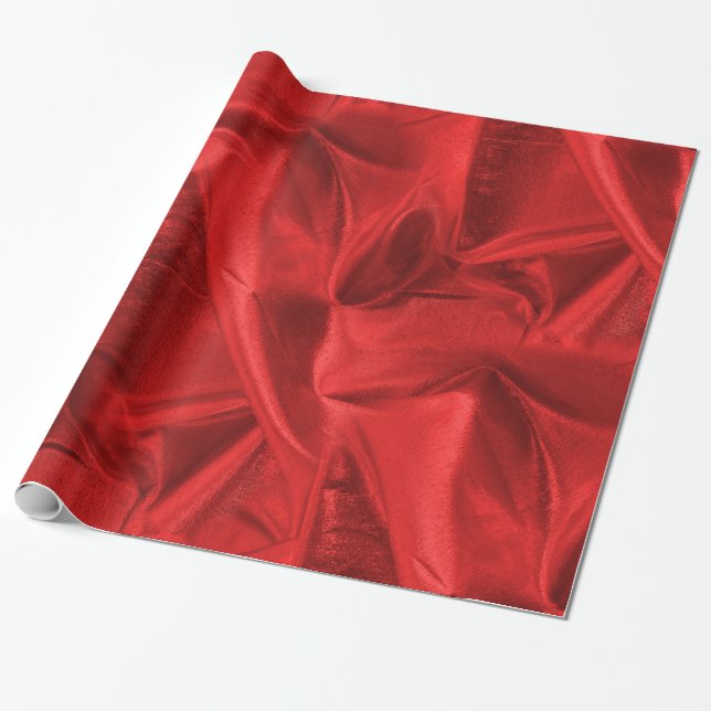 Papier Cadeau Les riches ont chiffonné la texture rouge (Déroulé)