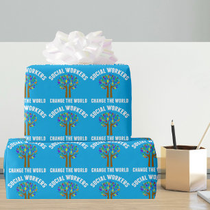 Papier Cadeau Les travailleurs sociaux changent le bleu mondial