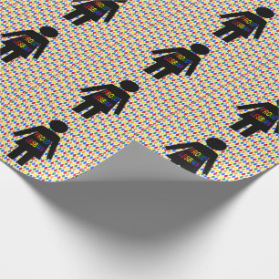 Papier Cadeau Lesbienne LGBTQ Silhouette et Rainbow Ladies