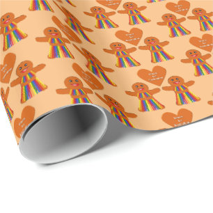 Papier Cadeau Lesbienne Noël pain d'épices Couple dames