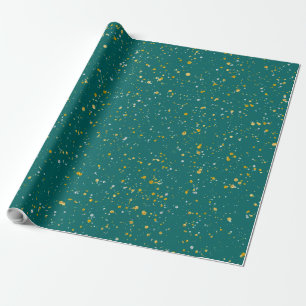 Papier Cadeau L'espace élégant de confettis - vert turquoise et