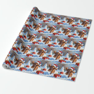 Papier Cadeau L'espagnol tibétain coule en neige avec le Casquet
