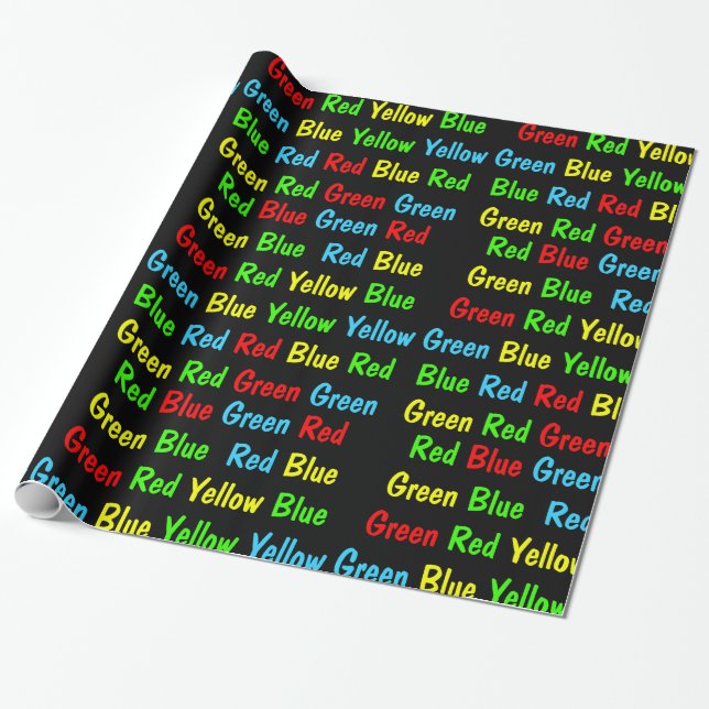 Papier Cadeau L'essai de Stroop (foncé) (Déroulé)