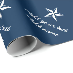 Papier Cadeau L'étoile marine marine bleue et blanche personnal
