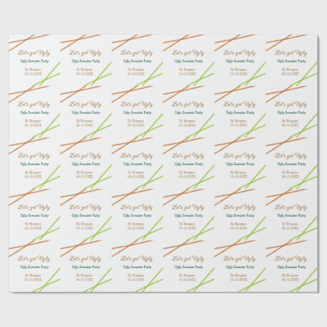 Papier Cadeau Let's get ugly Christmas ugly sweater Partyorange  (Plat)