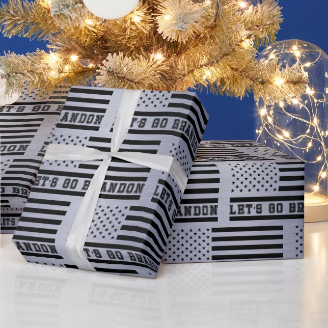 Papier Cadeau Let's Go Brandon American Flag (Vacances)