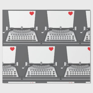 Papier Cadeau Lettre d'amour à la machine à écrire vintage