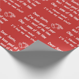 Papier Cadeau lettre drôle de Père Noël d'enveloppe de cadeau