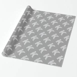 PAPIER CADEAU LETTRE ÉCLAIRAGE D'ARGENT K