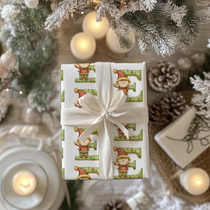 Papier Cadeau Lettre elfe joyeuse E Noël