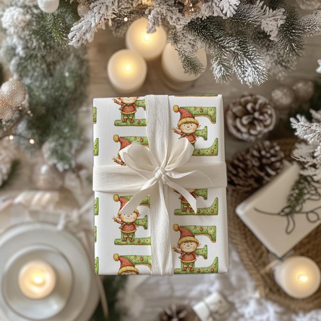 Papier Cadeau Lettre elfe joyeuse E Noël (Créateur téléchargé)