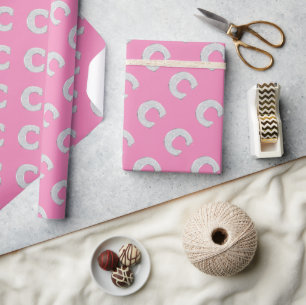 PAPIER CADEAU LETTRE ESPÈCE ROSE C