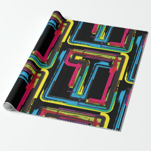 Papier Cadeau Lettre Grunge colorée T Papier à envelopper