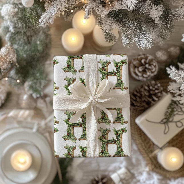 Papier Cadeau Lettre Holly H Noël (Créateur téléchargé)