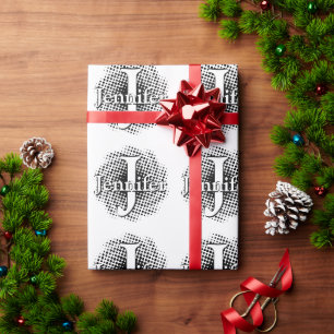 Papier Cadeau Lettre initiale et nom personnalisé