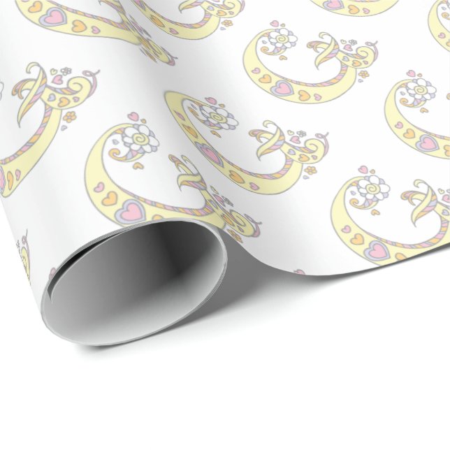 Papier Cadeau Lettre initiale G monogramme personnalisé envelopp (Coin rond)