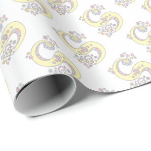 Papier Cadeau Lettre initiale S monogramme enveloppement personn