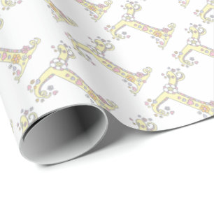 Papier Cadeau Lettre initiale T monogramme personnalisé envelopp