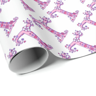 Papier Cadeau Lettre initiale T monogramme personnalisé envelopp