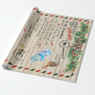 Papier Cadeau Lettre Personnalisée À Mon Petit-Fils De Grand-Pèr
