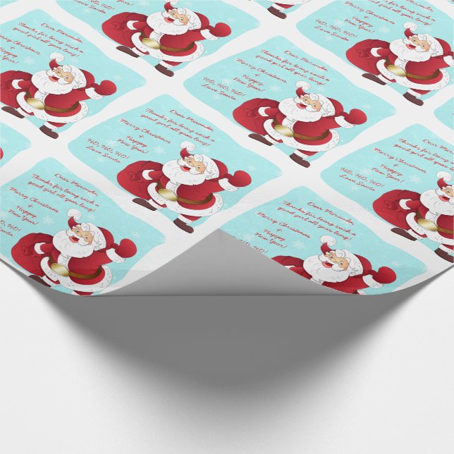 Papier Cadeau Lettre personnalisée de Noël Père Noël (Coin)