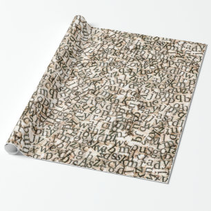 Papier Cadeau Lettres dispersées d'alphabet