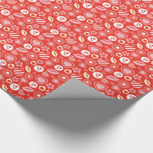 Papier Cadeau Lèvres, Amour & Coeurs Saint Valentin Motif