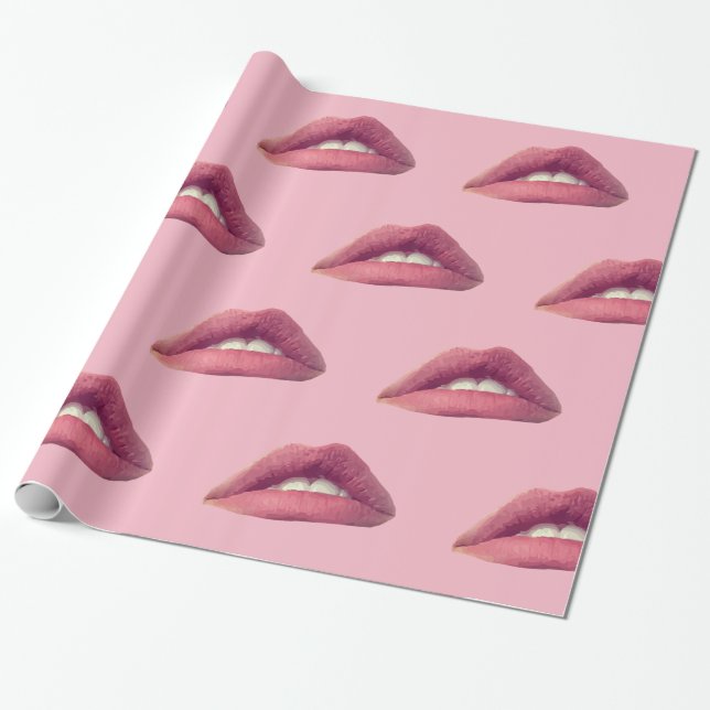 Papier Cadeau Lèvres, Papier à bouche, 30 po x 6 pi (Déroulé)