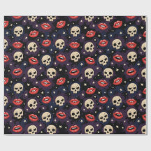 Lèvres Rouges de Vampire & Motif Squelettes Surnat