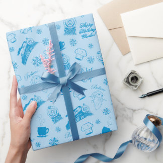 Papier Cadeau L'Express polaire | Anniversaire bleu