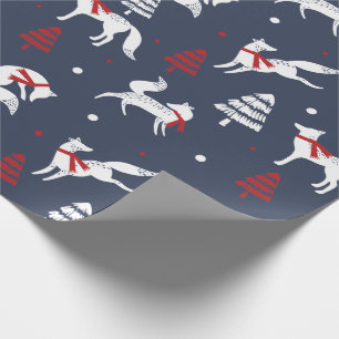 Papier Cadeau L'hiver blanc Forrest macule le motif d'arbre de