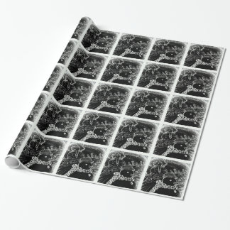Papier Cadeau L'homme des neiges et Yaie en Noël noir