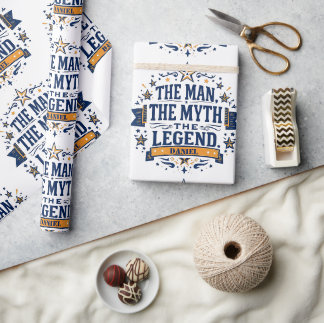 Papier Cadeau L'Homme Le Mythe La Légende | Fête des pères perso