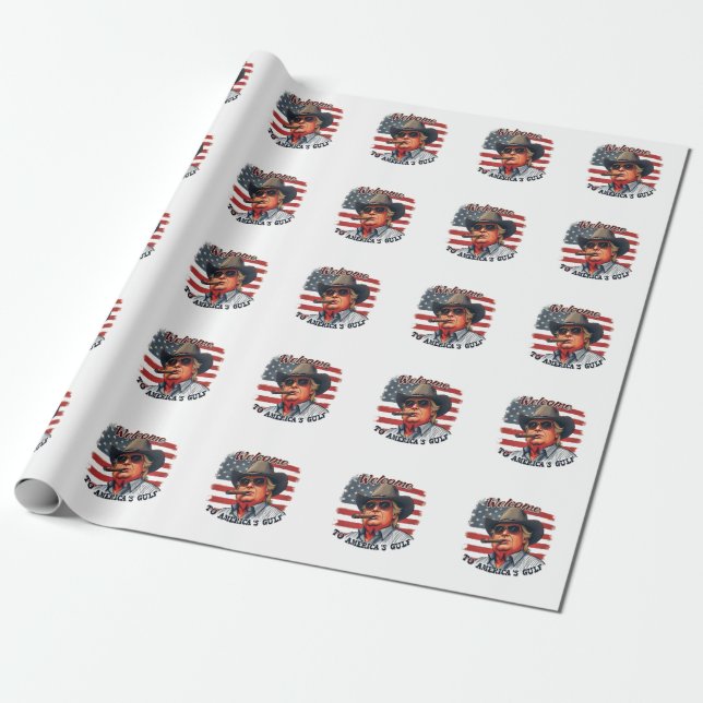 Papier Cadeau Liberté pour Trump américain du Golfe (Déroulé)