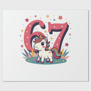 Papier Cadeau Licorne arc-en-ciel de dessin animé mignon d'anniv